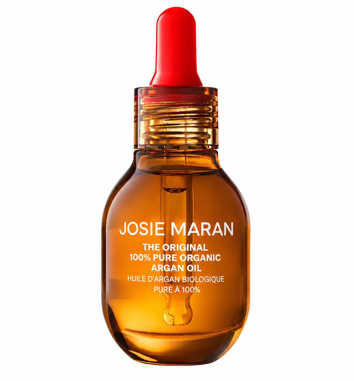 JOSIE MARAN The Original 100% Pure Organic Moisturizing Argan Oil amber bottle with red dropper