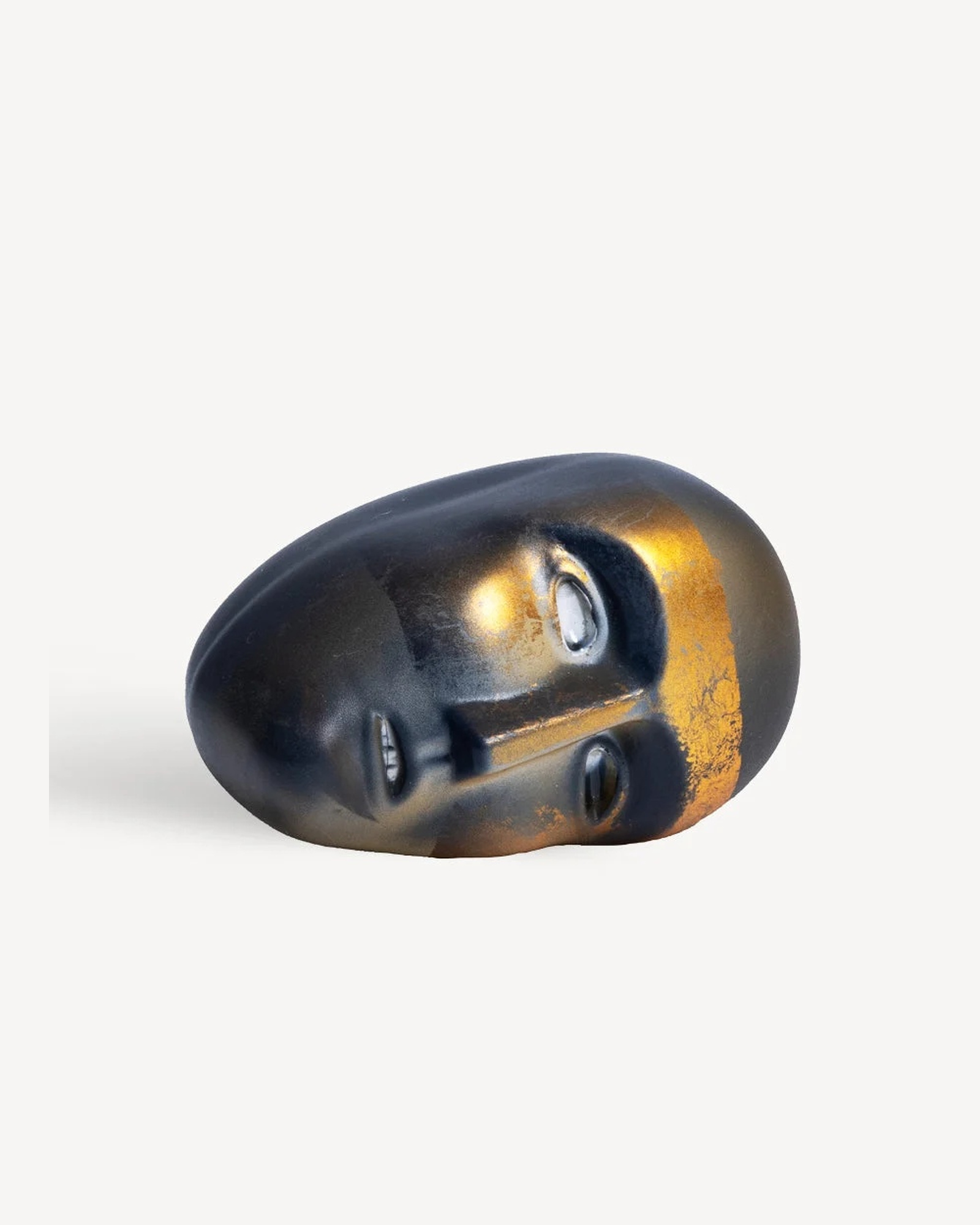 Kosta Boda Brains You Exist, Here and Now glass sculpture lying horizontally