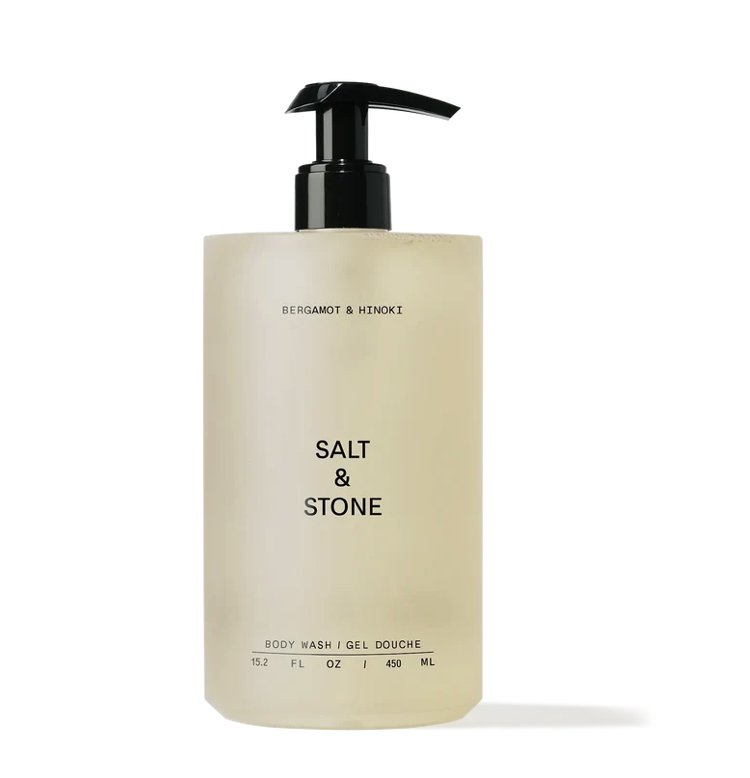 SALT & STONE Bergamot and Hinoki Body Wash bottle